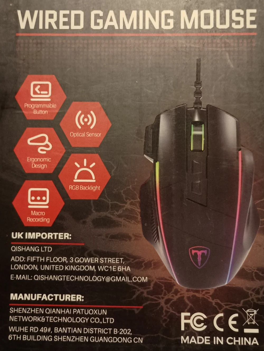 GAMING MOUSE - New // LED light multicolor computer pc mac game controller wired